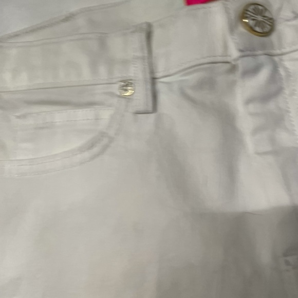 Lilly Pullitzer White Cotton Jeans with Embroidered Pockets, Sz 4 - Picture 3 of 12
